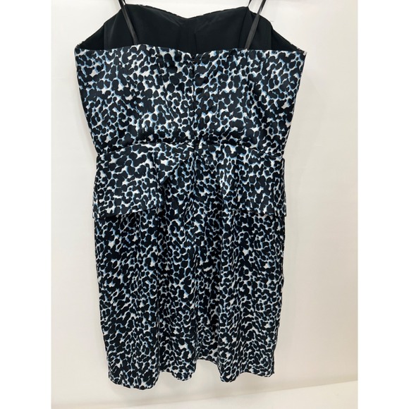 BCBGeneration Womens Size 8 Black Blue Dress Strapless Ruffle Corset - Picture 3 of 9